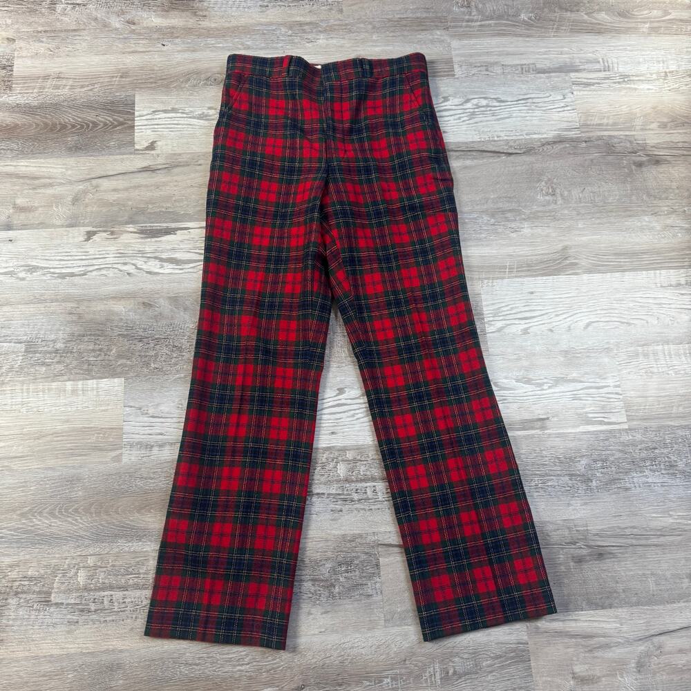 Pendleton Vintage Red Tartan Plaid Wool Preppy Blokette Pants Academia 32x32